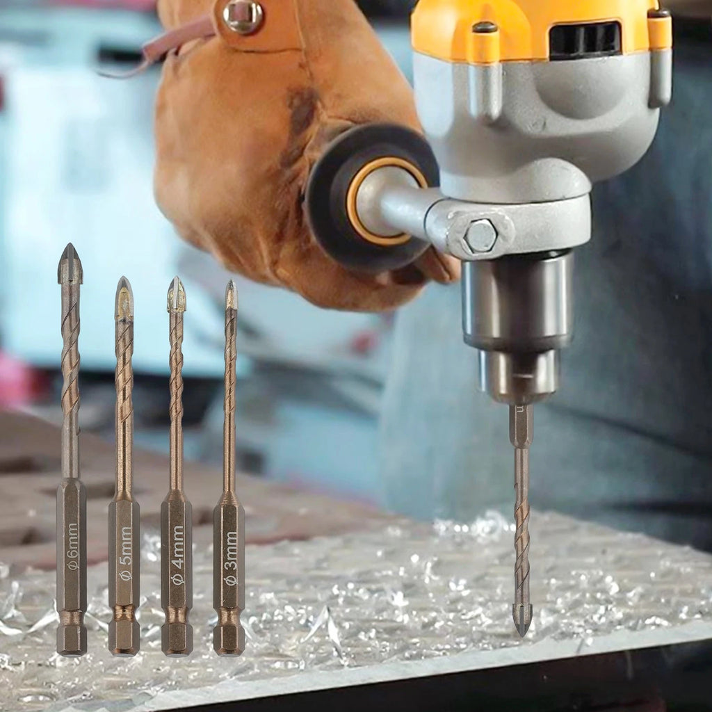Set of 5 Hexagonal Handle Drill Bits for Glass and Concrete