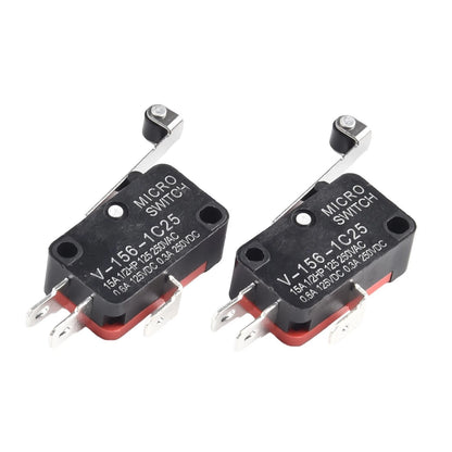 Pack of 5 Long Hinge Roller Momentary SPDT Snap Limit Travel Switches