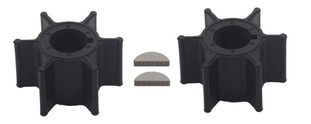 Set of 2 Water Pump Impeller & Key for Yamaha Marine Outboard 8/15hp (47-95611M, 47-81242M)