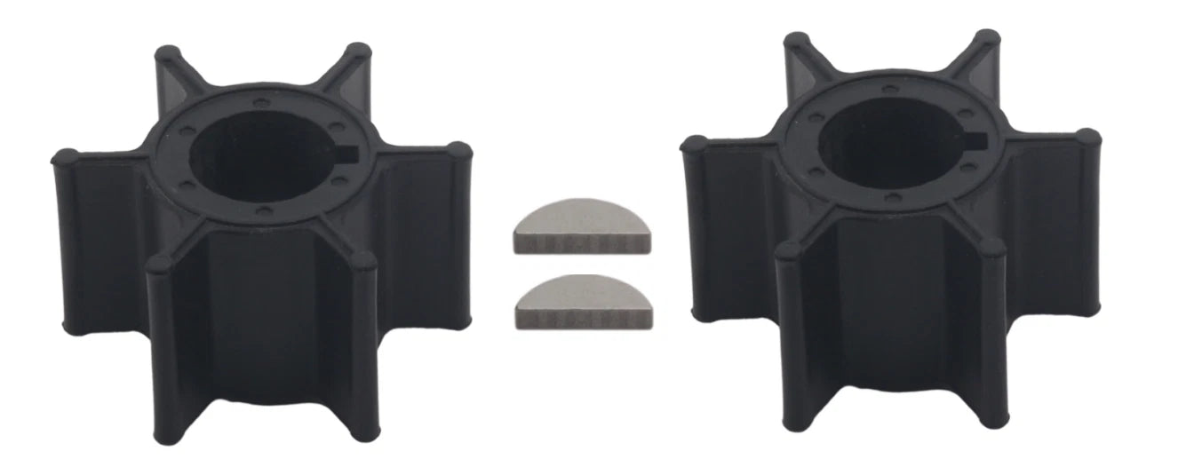 Set of 2 Water Pump Impeller & Key for Yamaha Marine Outboard 8/15hp (47-95611M, 47-81242M)