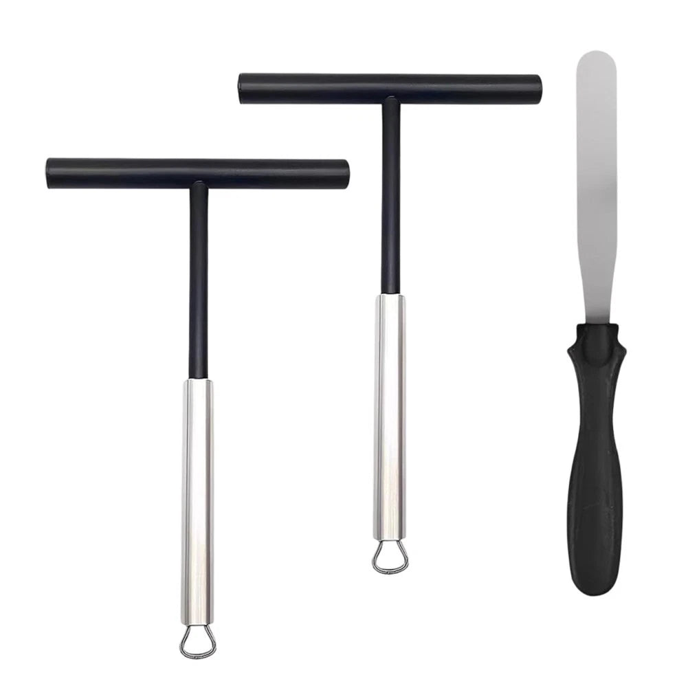 3X Stainless Steel Crepe Pancake Spreader for Baking Tasks