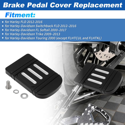 Brake Pedal Pad Cover for Harley FLD (2012–2016) 115mm x 73mm