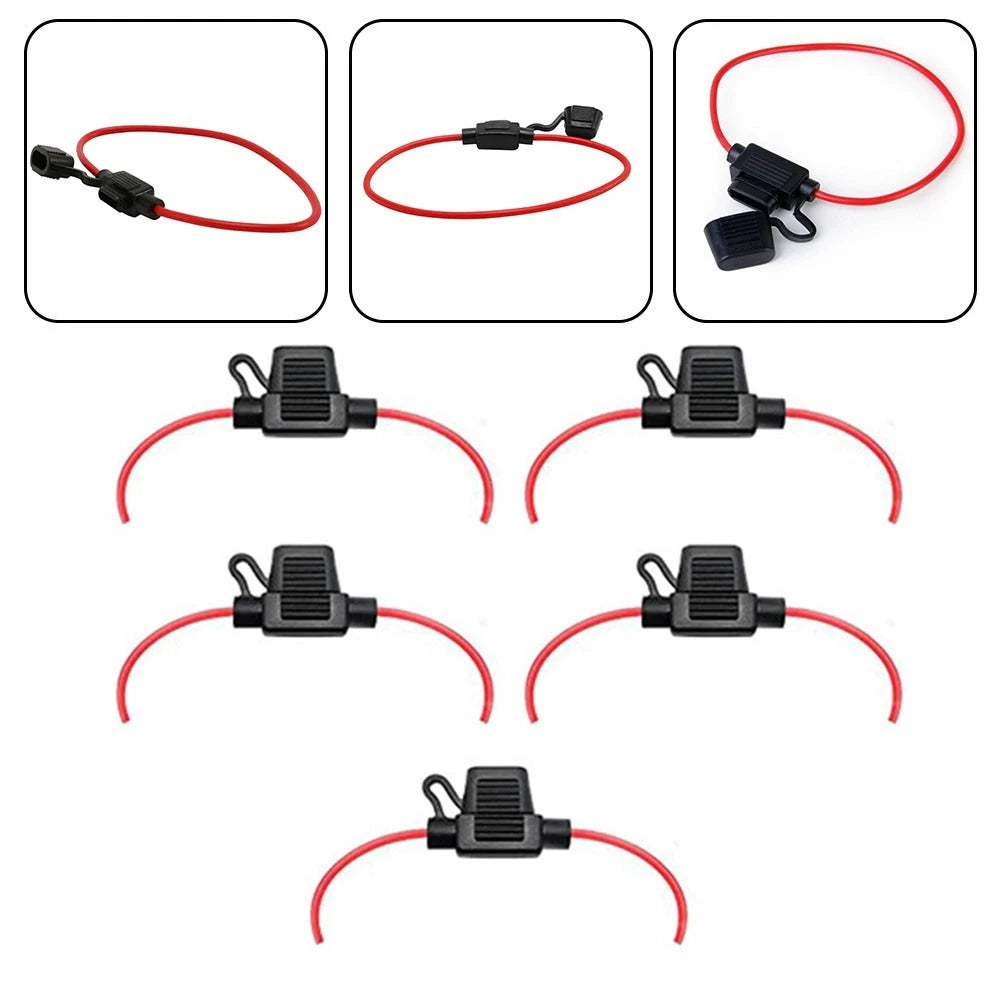 5 Pack Waterproof Inline Fuse Holder 12 Gauge 30A for Universal Use