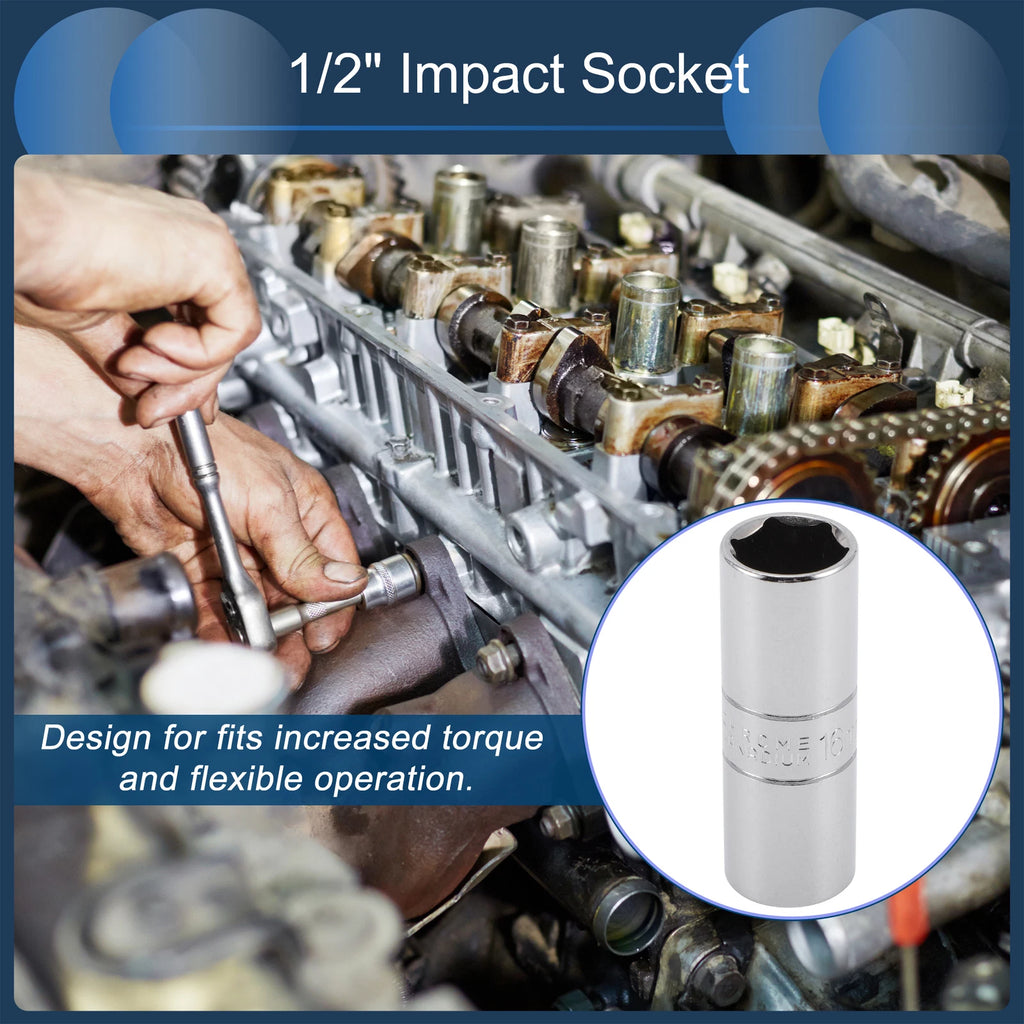 1/2 Inch Drive Spark Plug Impact Socket 16mm 6 Point for Universal
