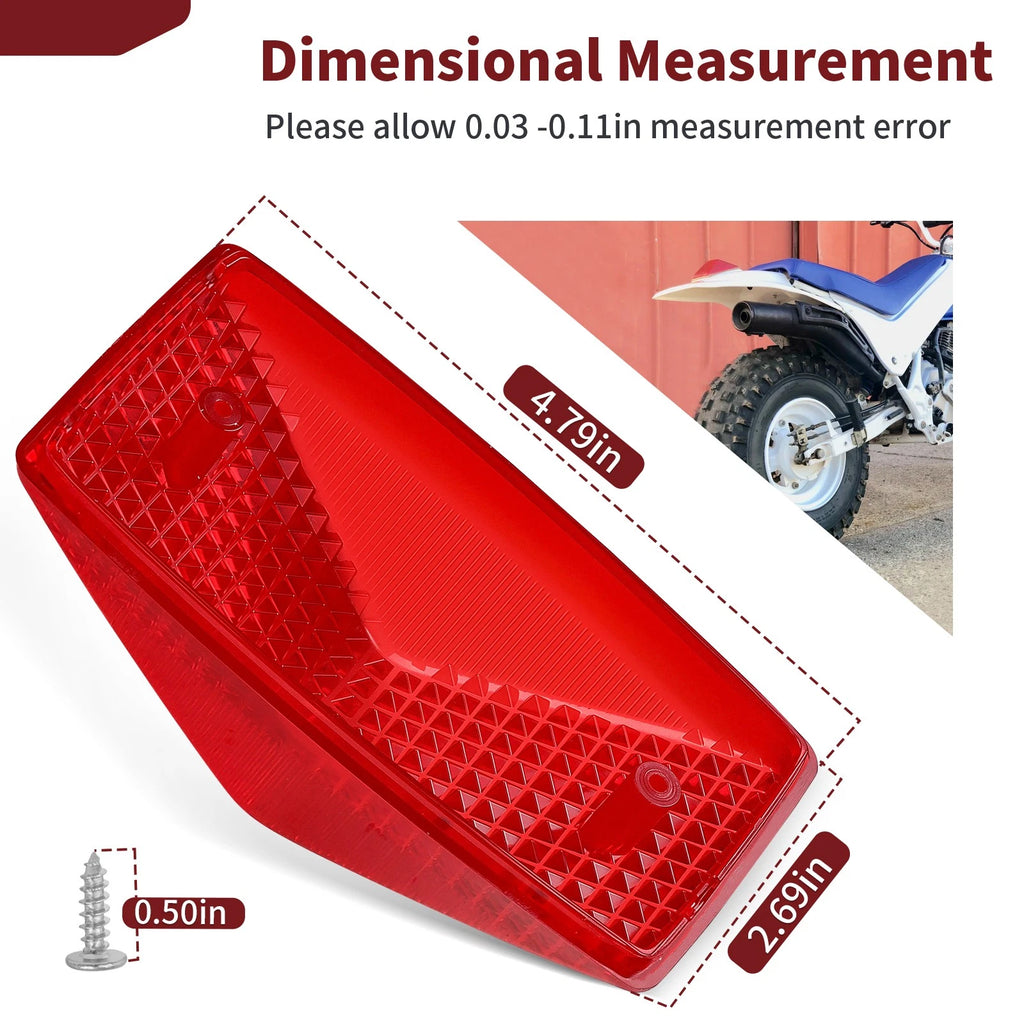 Rear Brake Tail Light Lens with Screw for Honda XR250R XR600R (1986–2000)