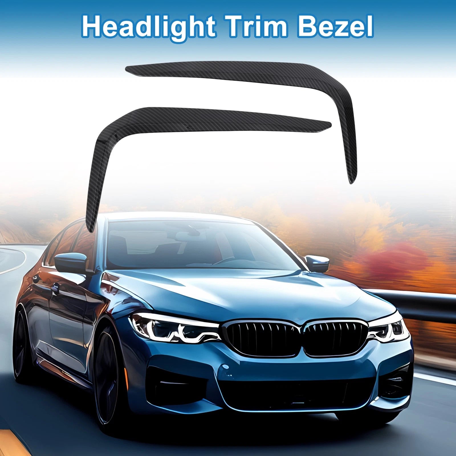 Headlight Trim Bezel Front Left Right Set for BMW 5 Series G30 (2018–2022)
