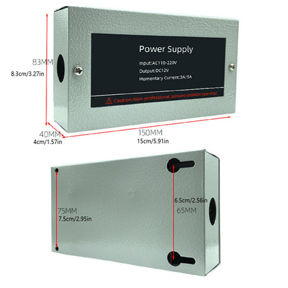 36W Power Supply for Electric Lock Control/RFID-ID Reader (DC 12V)