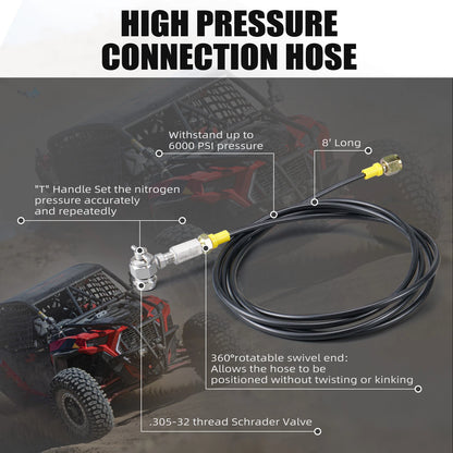 Nitrogen Regulator Shock Fill Tool Kit for ATV UTV (0-380 PSI)