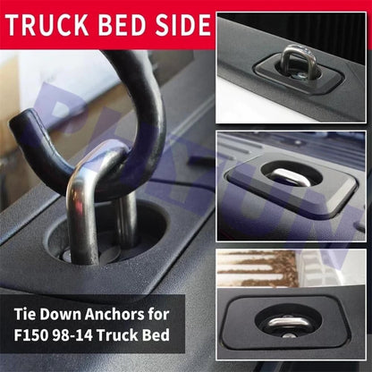 Retractable D Rings Tie Down Anchors for Ford Super Duty, Chevy, GMC, RAM