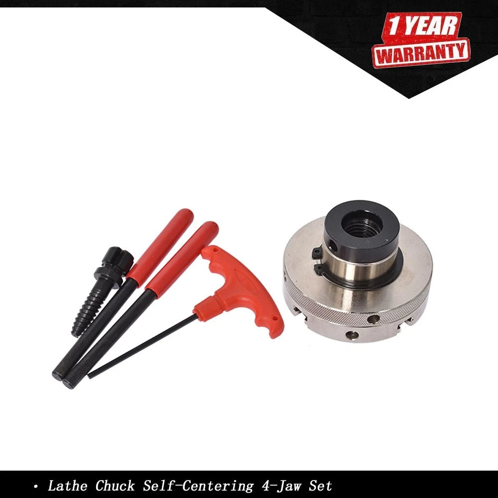 4-Inch Self-Centering Lathe Chuck 4-Jaw 1" × 8TPI Thread