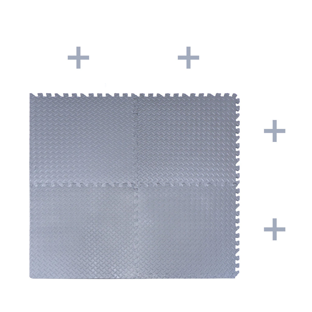 EVA Foam Interlocking Exercise Mat Tiles for Gym Flooring (Gray)