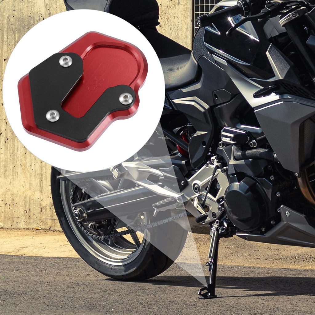 Motorcycle Kickstand Pad Replacement for BMW Extender Foot Side Stand (Red)