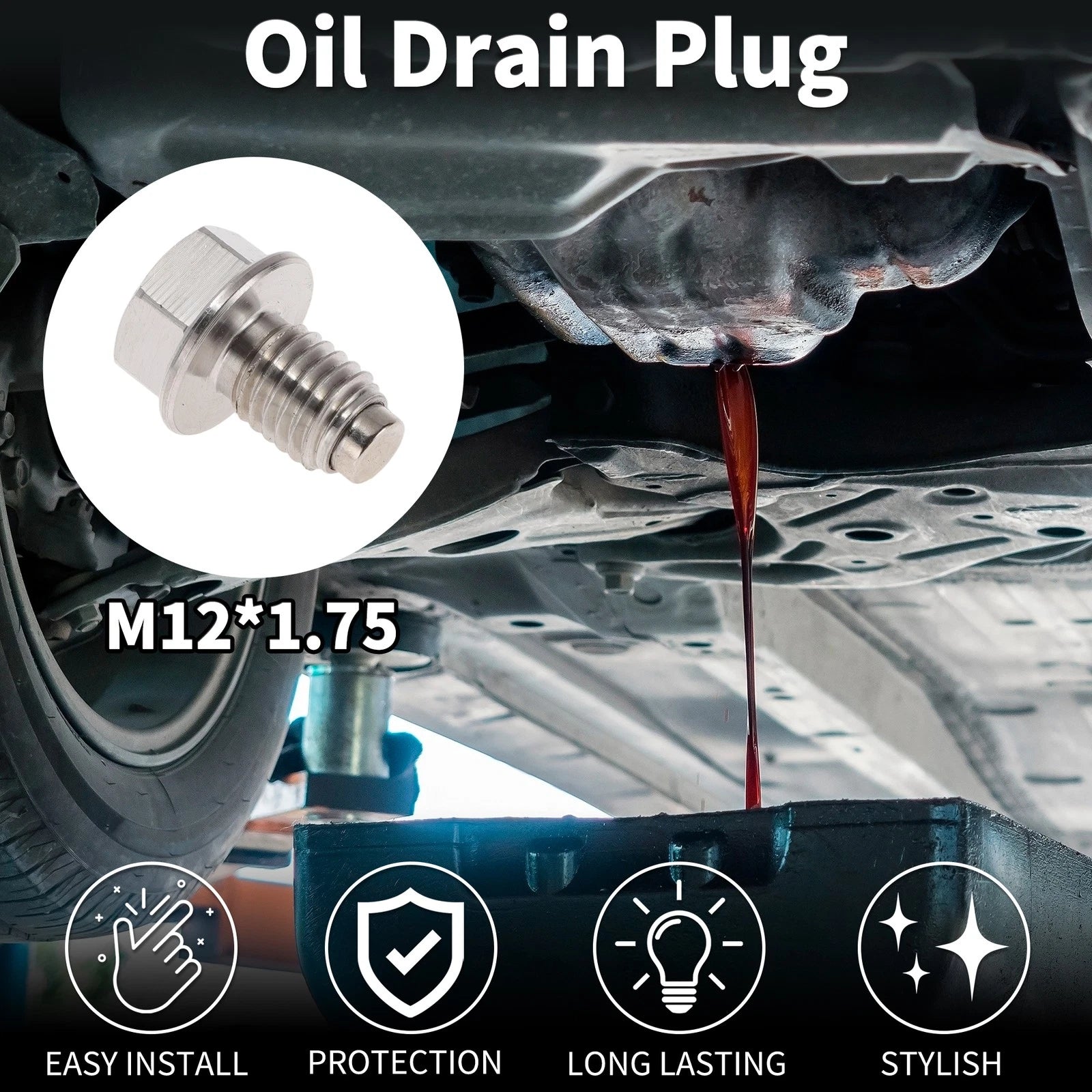 M121.75 Magnetic Oil Drain Plug for (1 Pc)