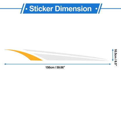 1 Pair Racing Stripes Bumper Sticker Decal for Universal Fit (150x16.5cm)