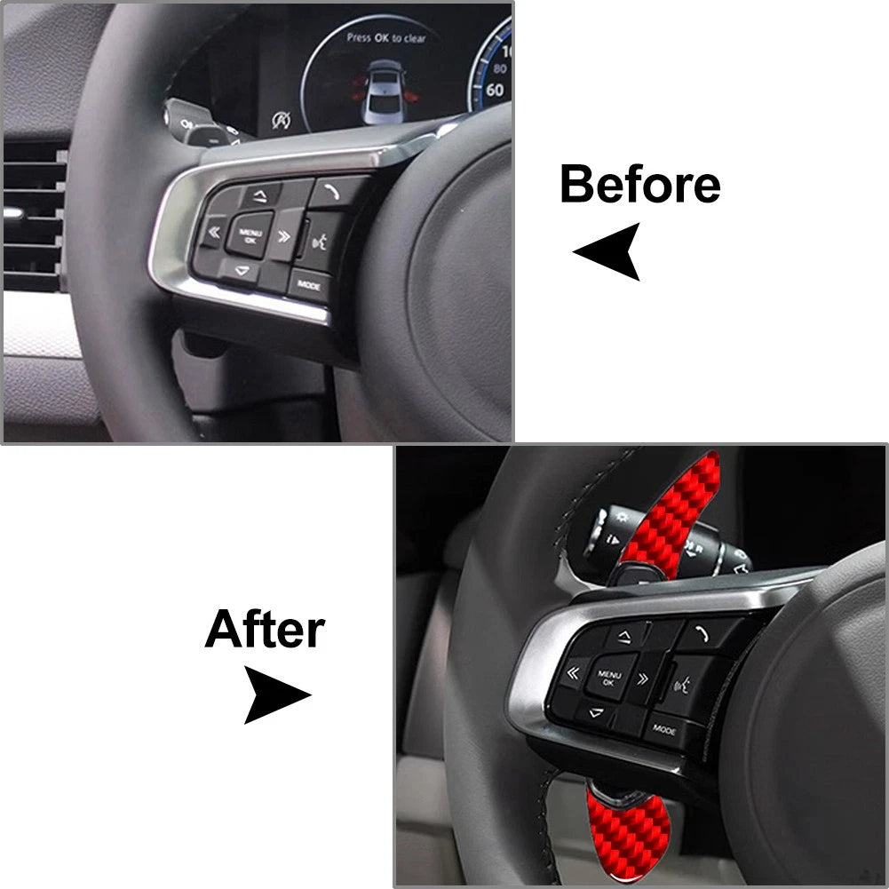 2X Red Steering Wheel Shift Paddle Extension for Land Rover Range Rover