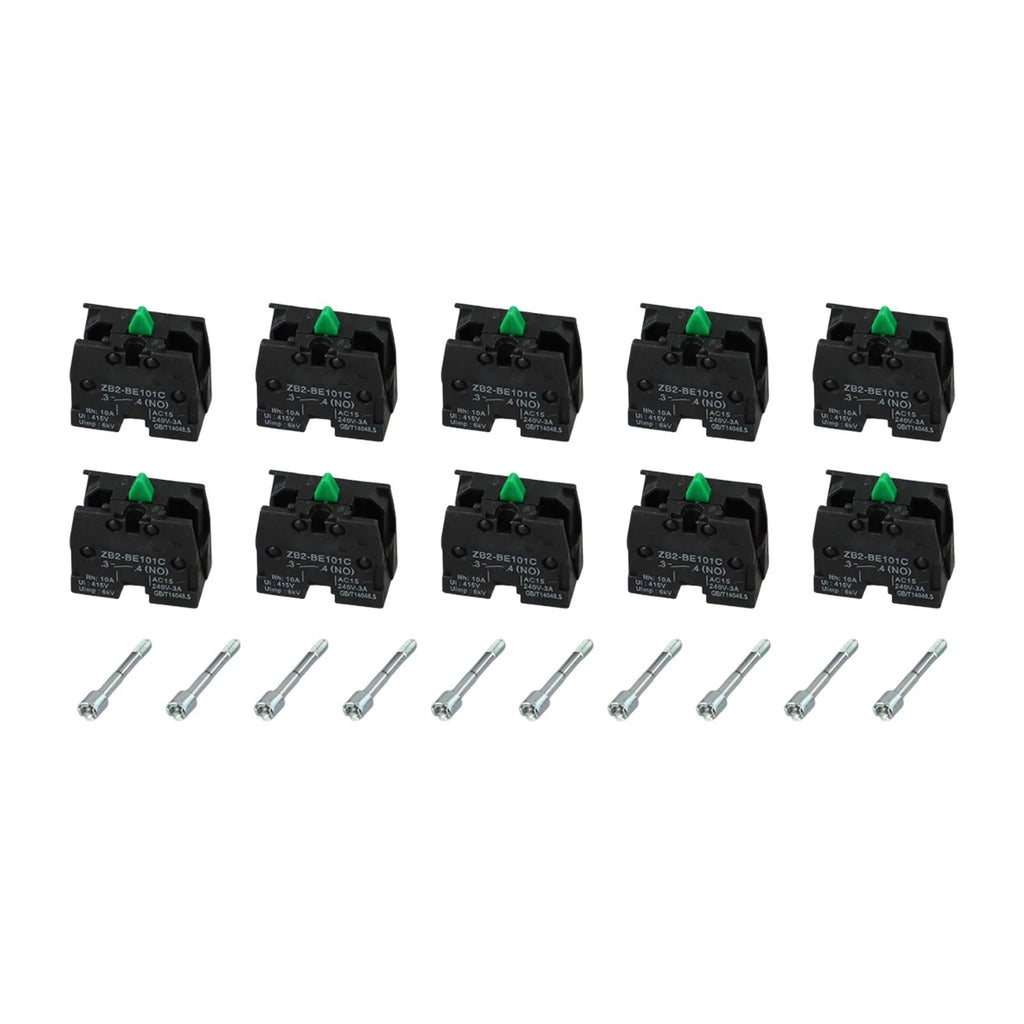 10 Pack Momentary Push Button Contact Blocks for Electrical Applications