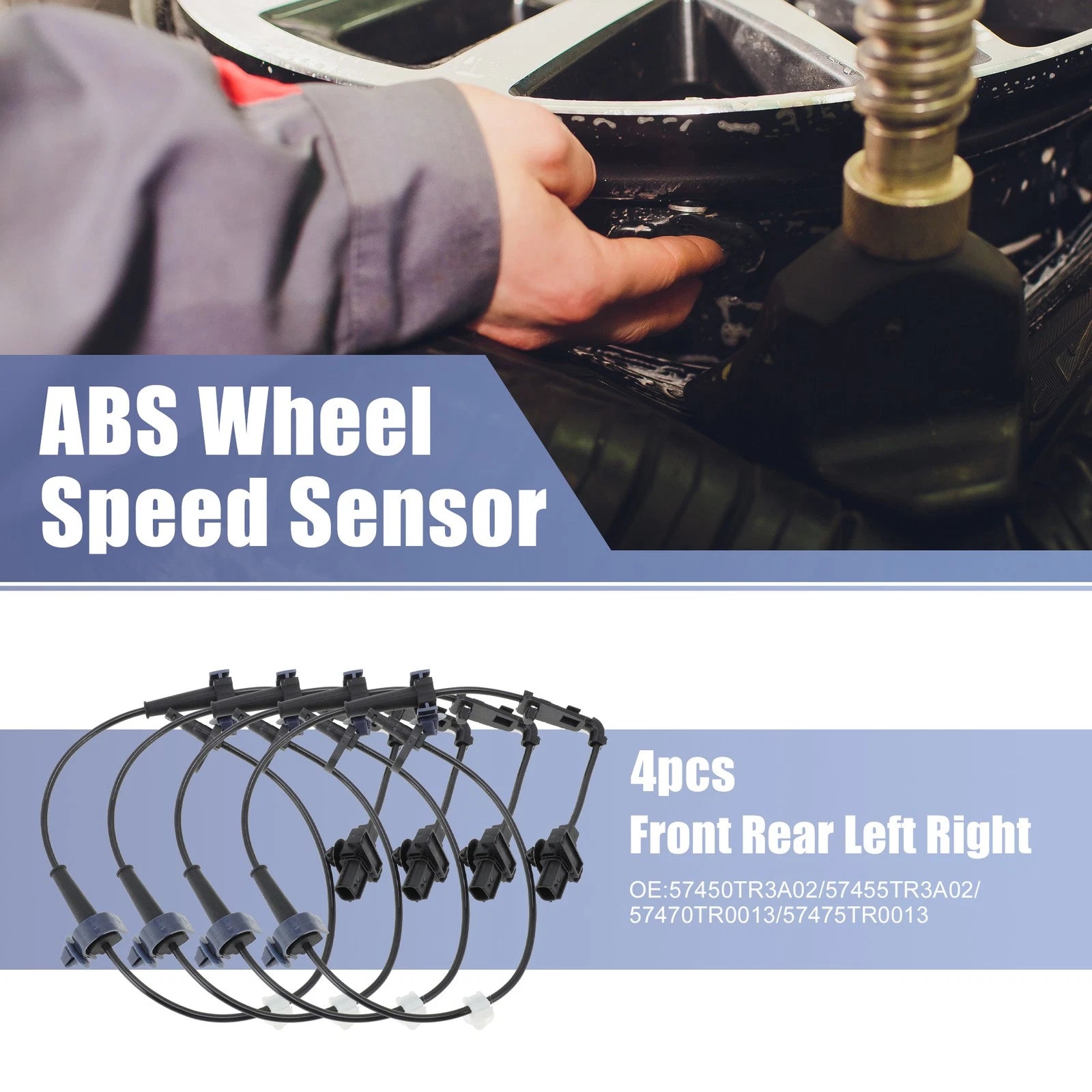 ABS Wheel Speed Sensor Front Rear Left Right Set for Honda Civic (2012–2015)