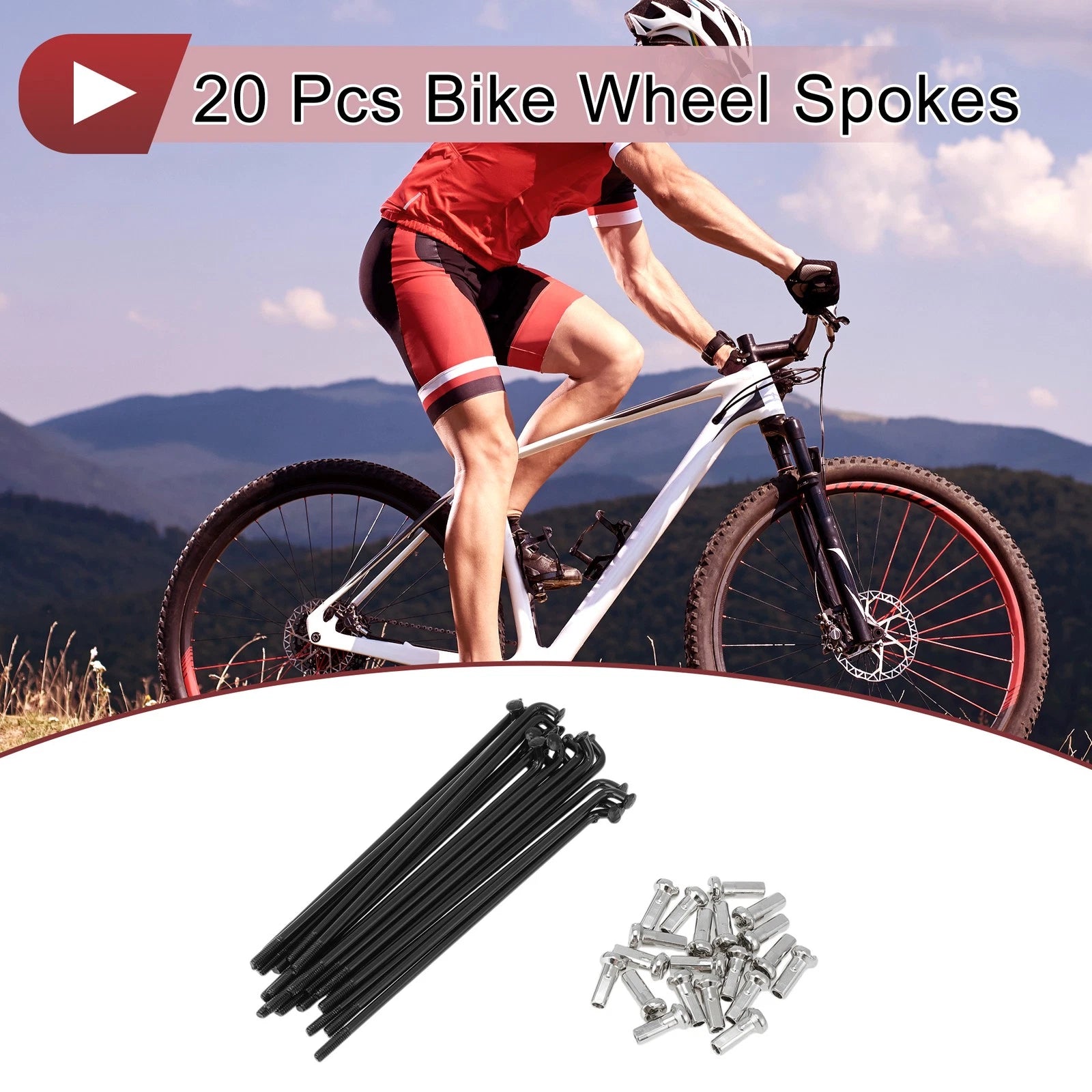 Bicycle Spokes 85mm 304 Stainless Steel 20 Pack for 13G Wheels (Fits )