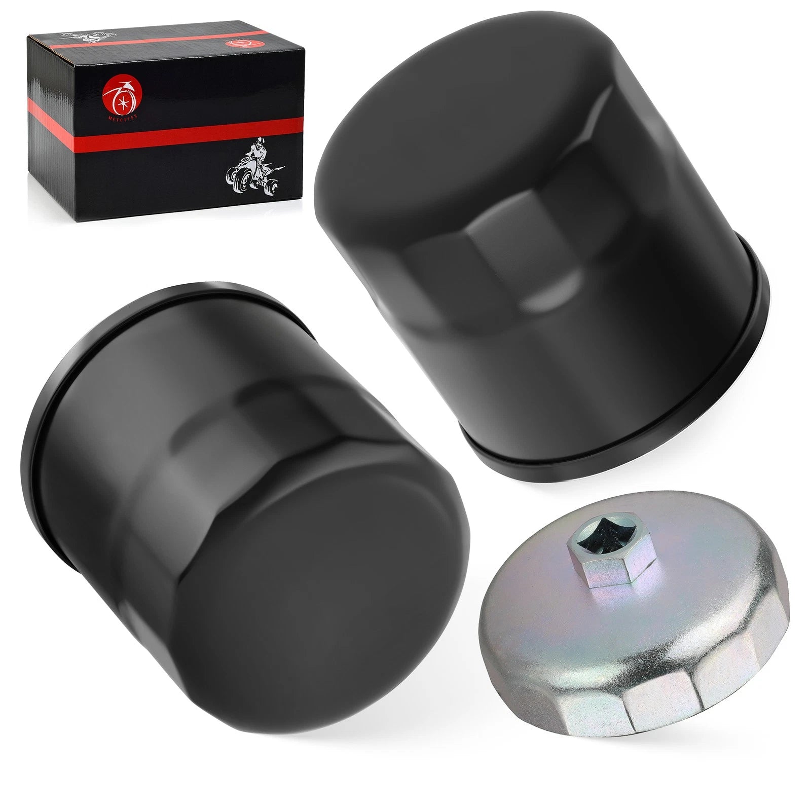 2Pcs Oil Filter & Wrench Tool for Yamaha Rhino YXR450 YXR660 YXR700 (2004–2013)