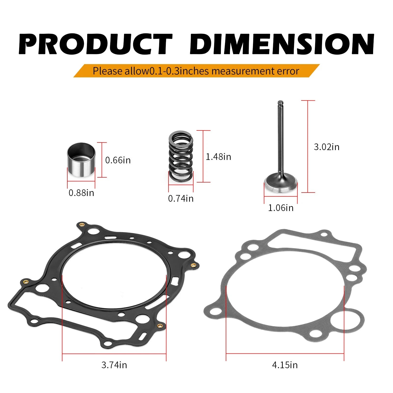 Intake Exhaust Valve Set with Seals Collets Springs Gasket for Yamaha YFZ450 (2004–2009)