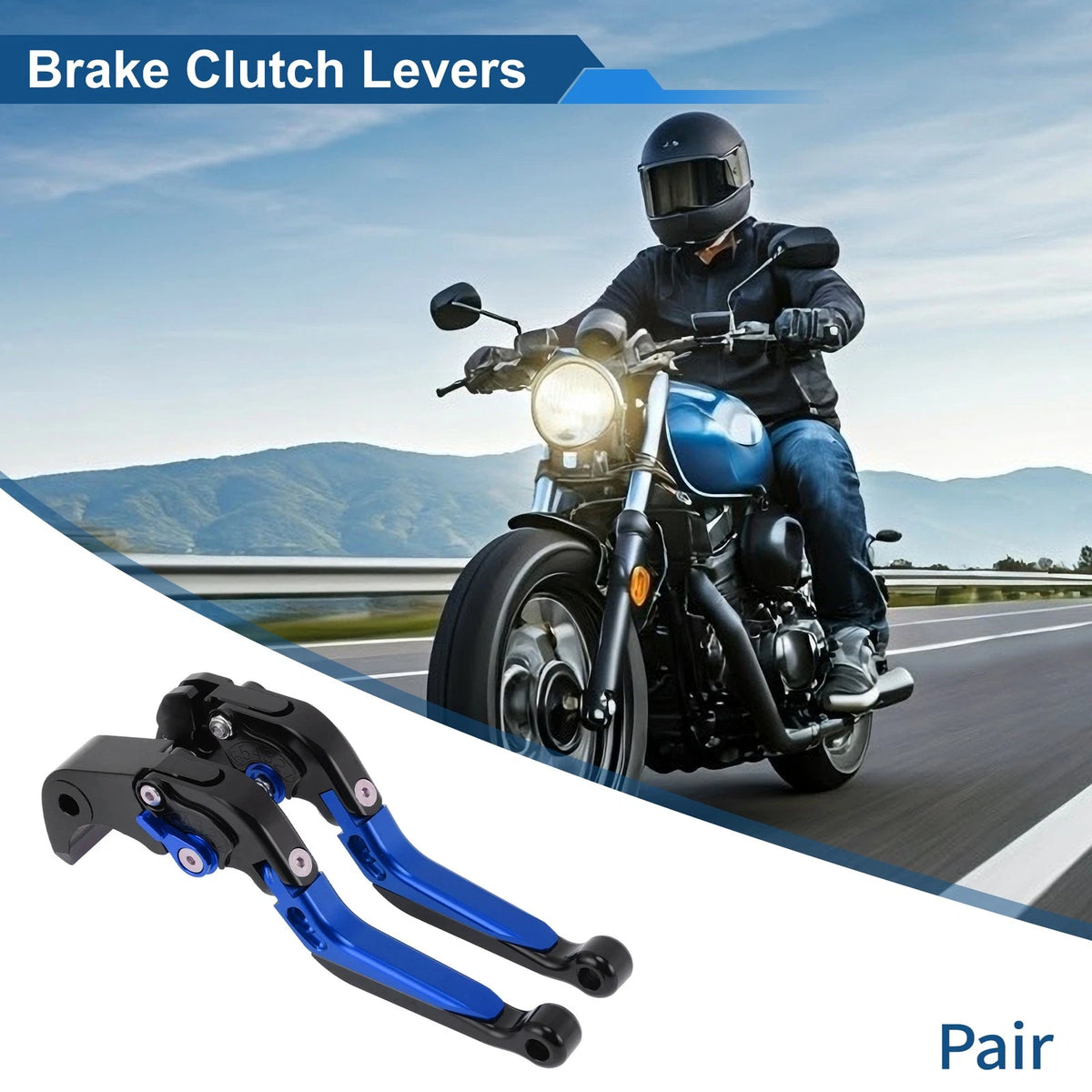 Brake Clutch Levers Set of 2 for Suzuki GSXR1000 (2009–2019) Black Blue Handle