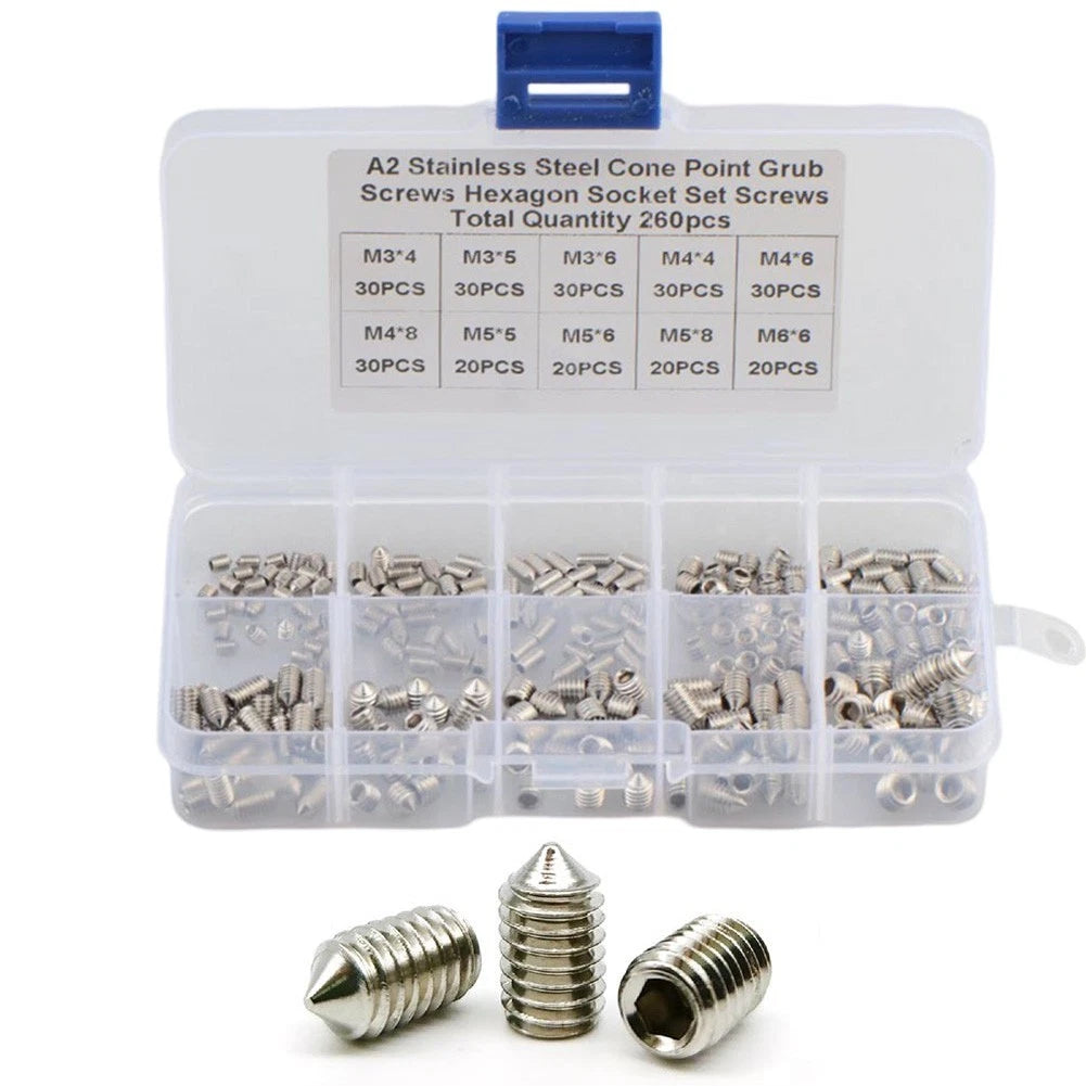260 pcs Screw Kit for Repairs (Tapered End Hexagonal Sockets)