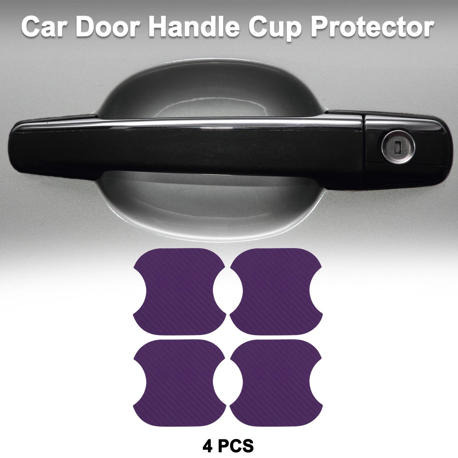 Car Door Handle Scratch Protector for Universal Vehicles (91x93mm, Purple)