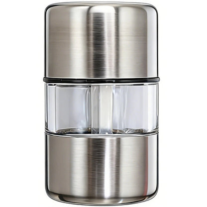 Compact Stainless Steel Pepper Grinder Manual Adjustable for Home Travel