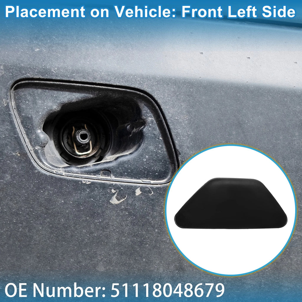 Washer Nozzle Cover Cap Front Left Replacement for BMW 528i (2011–2016)