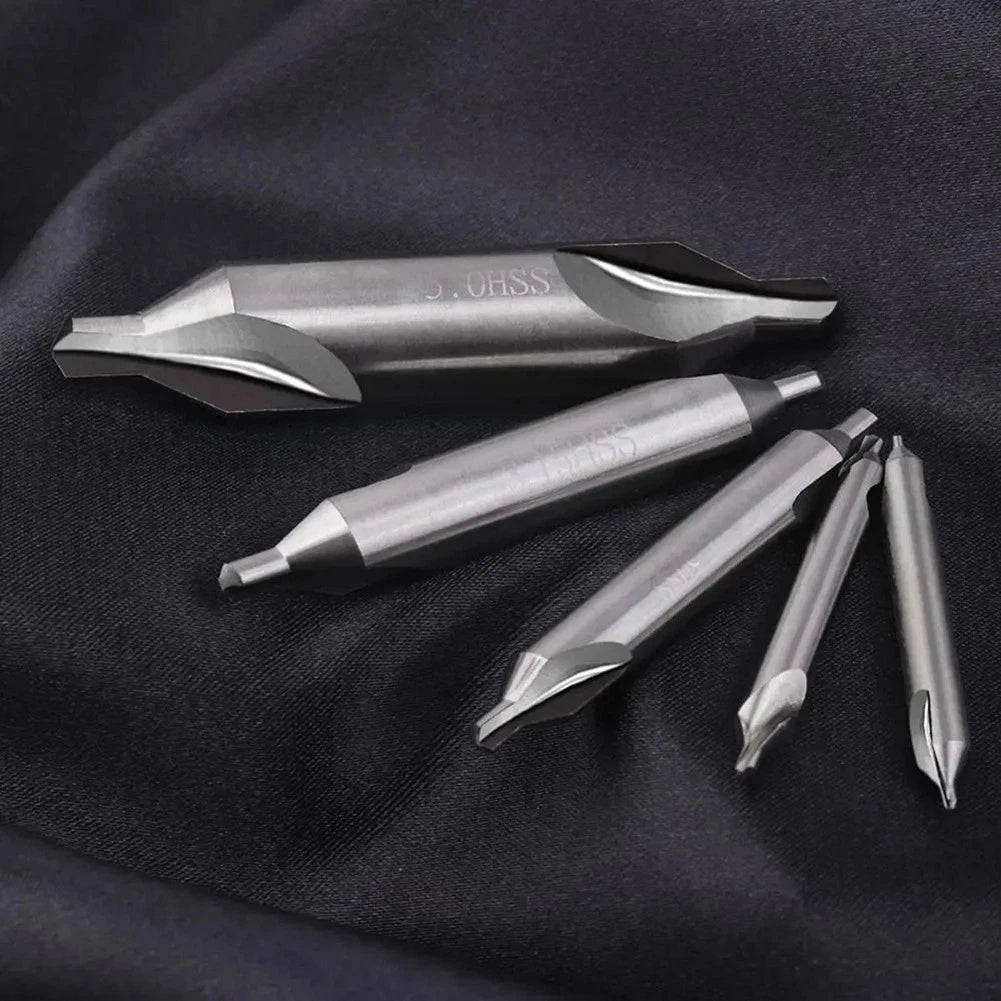 7pc Double Sided Ground Center Drill Bit Set for Consistent Angles