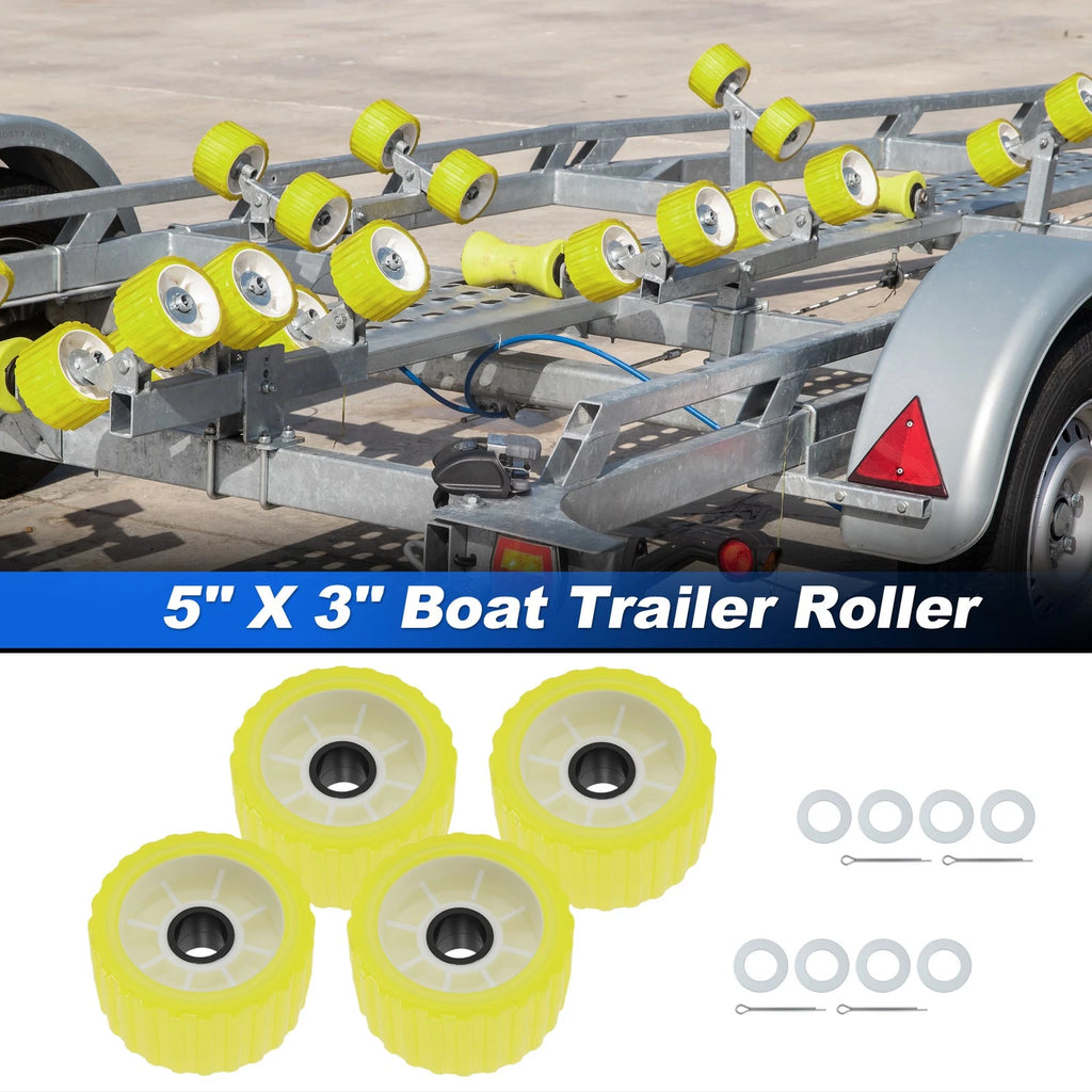 4 PCS Boat Trailer Wobble Roller 5x3 Inch for All Makes Models (2000–2020)