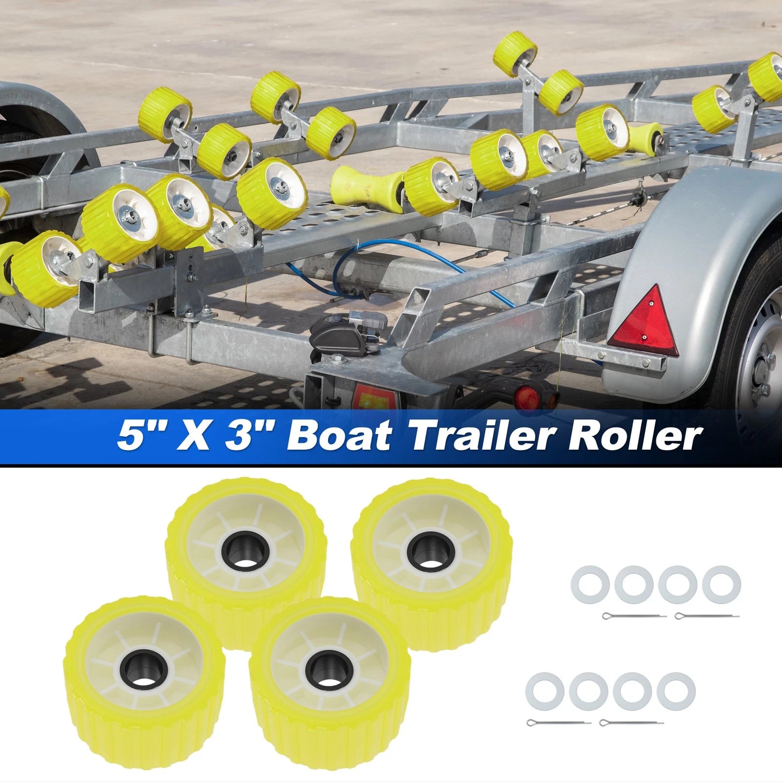 4 PCS Boat Trailer Wobble Roller 5x3 Inch for All Makes Models (2000–2020)