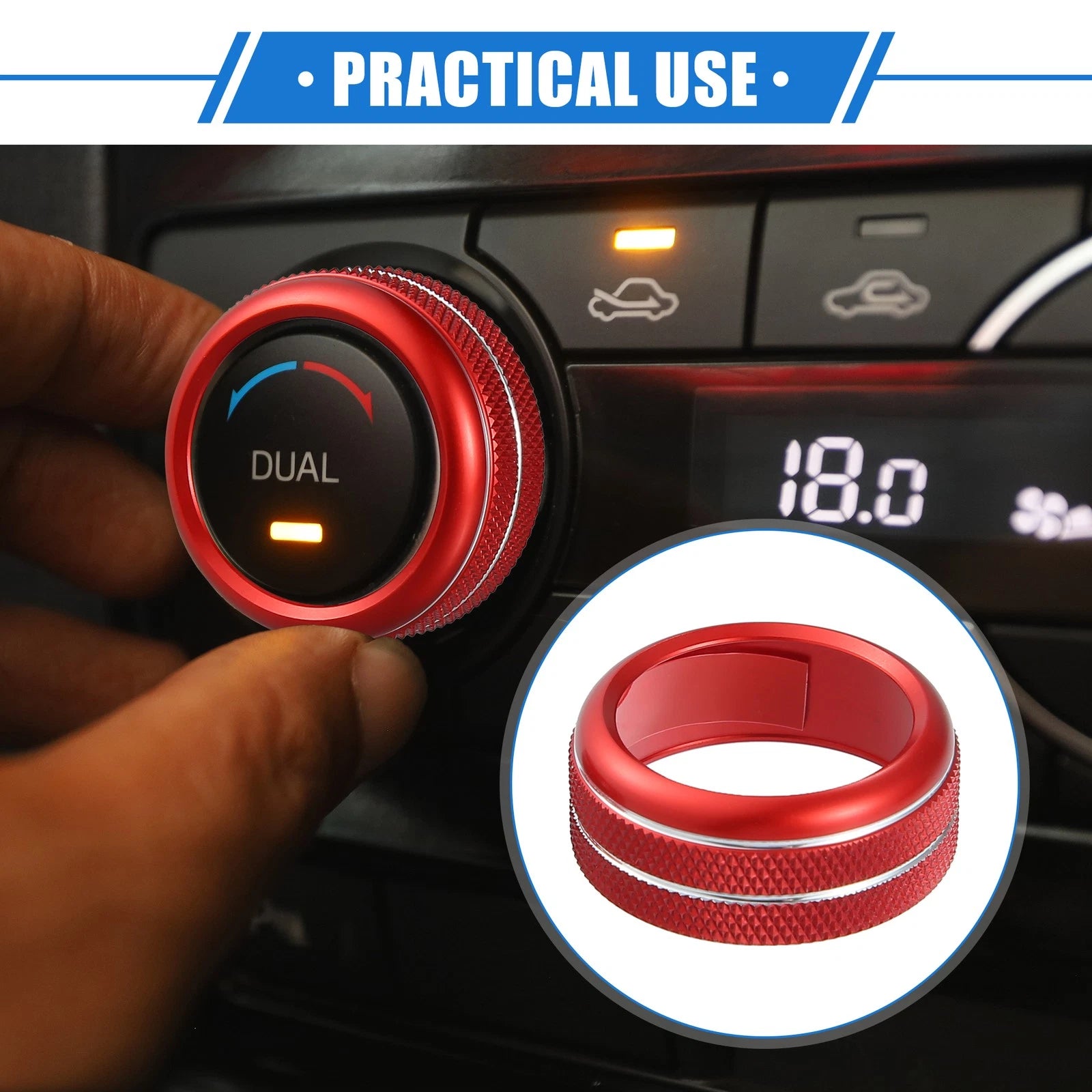 AC Climate Control Knob Rings Replacement 3pc for Chevrolet Corvette C6 (2005–2013)