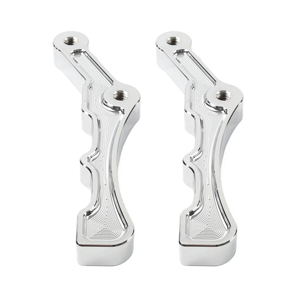 Pair CNC Radial Front Brake Caliper Mount Bracket 108mm Chrome For Harley