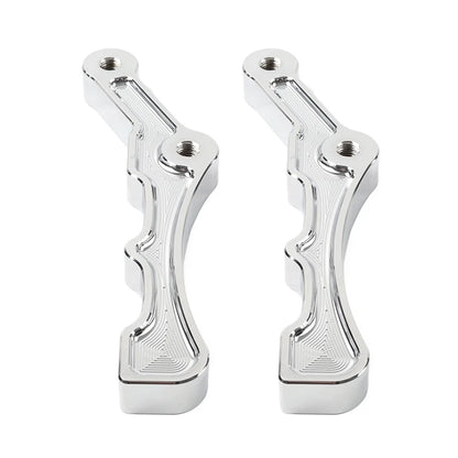 Pair CNC Radial Front Brake Caliper Mount Bracket 108mm Chrome For Harley