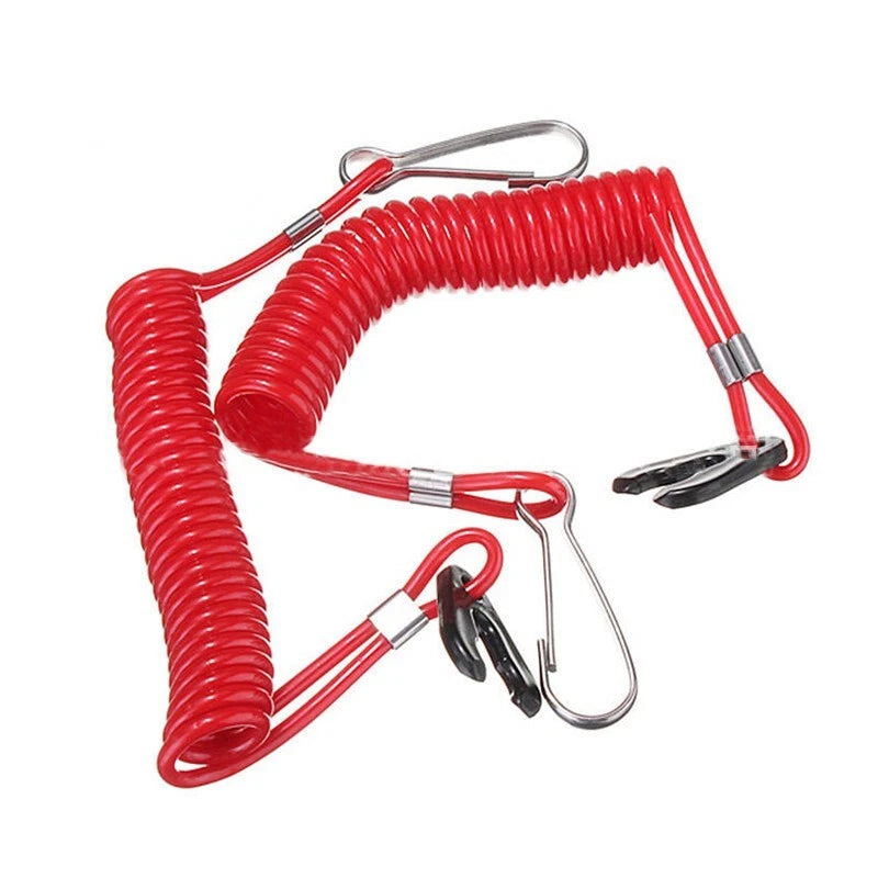 Kill Stop Switch Key Lanyard Rope Clips for Outboard Engine