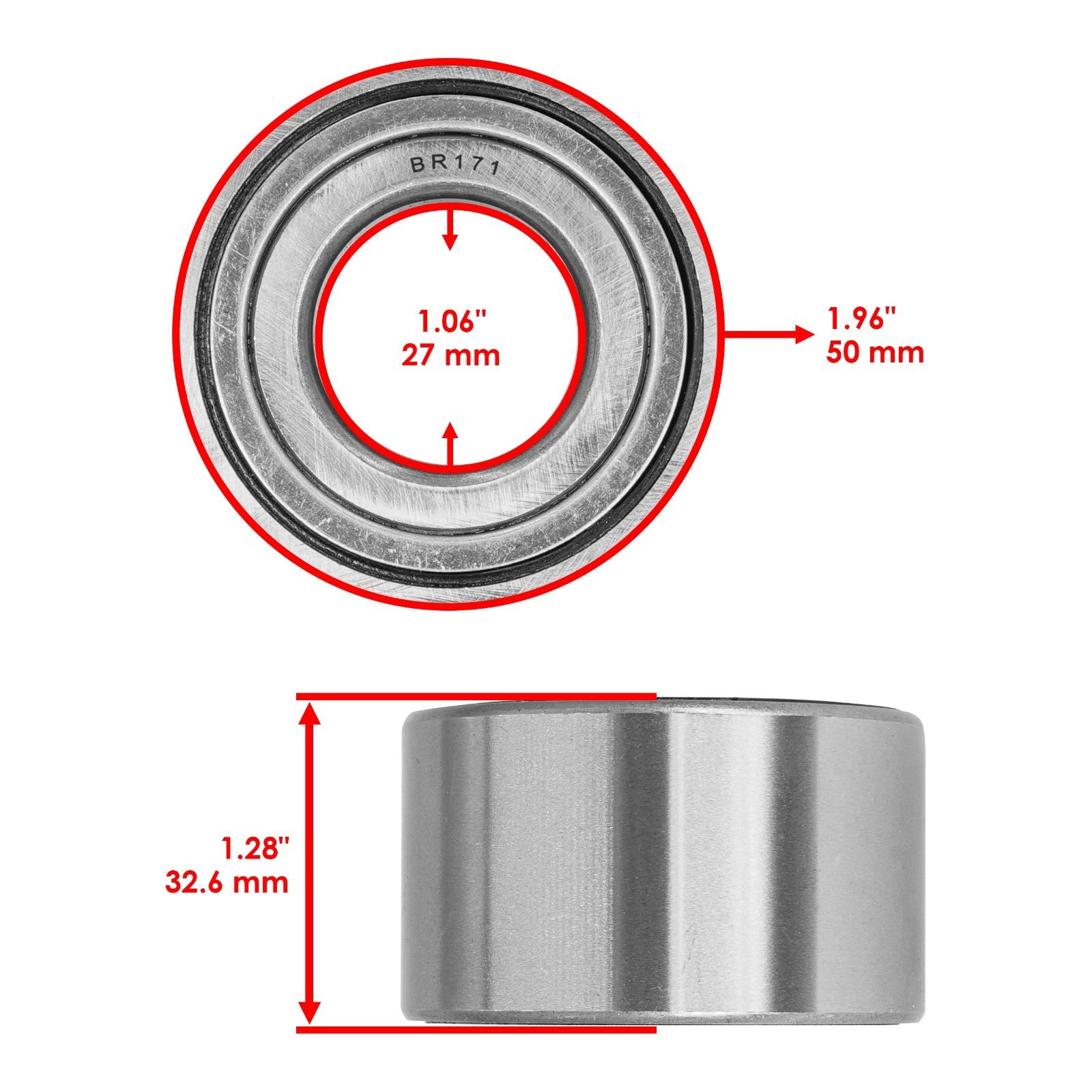 Front Wheel Knuckle Ball Bearing Replacement for Honda (1990–2001)