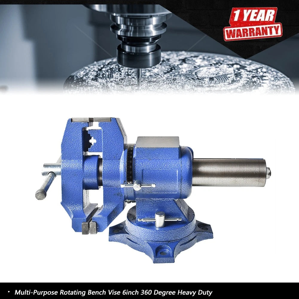 6-Inch Multi-Purpose Rotating Bench Vise 360 Degree Heavy Duty
