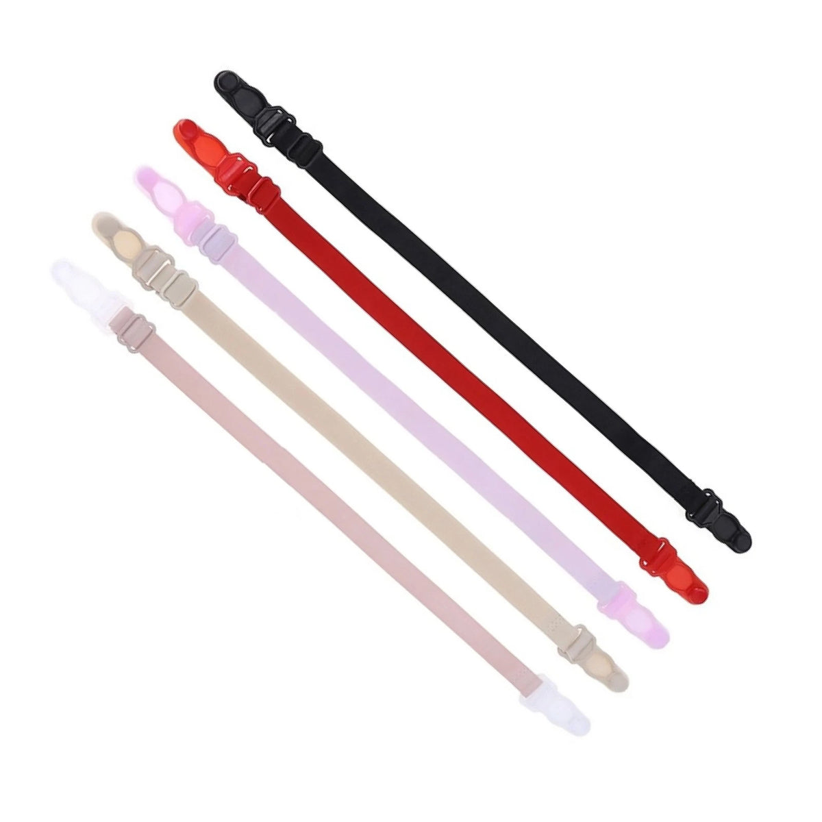 5pcs Elastic Band Non-Slip Adjustable Bra Straps Holder with Clip