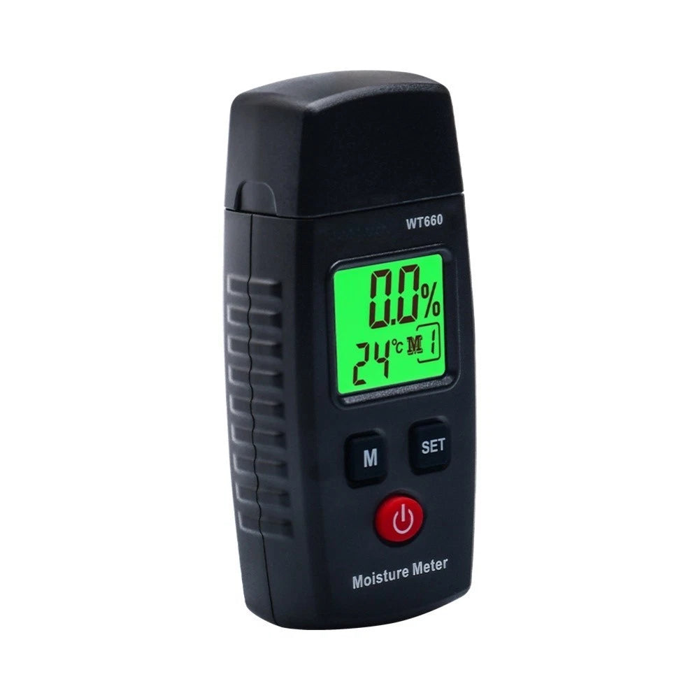 Digital Hygrometer for Wood Moisture Measurement (Lumber, Drywall)