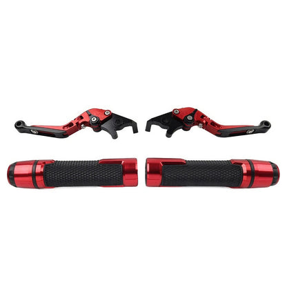 Red Extendable Brake Clutch Levers Handlebar Grips Sets For Speed Triple R