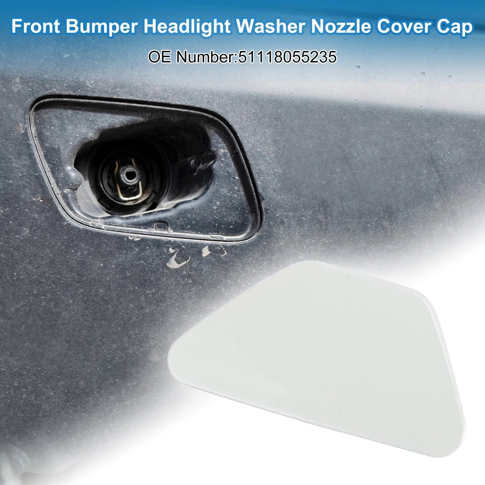Front Left Headlight Washer Nozzle Cover Cap for BMW M5 (2013–2016) White