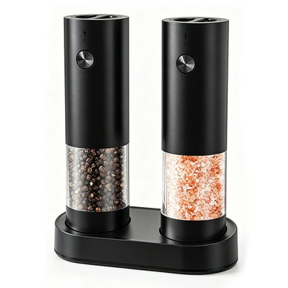2X Electric Salt and Pepper Grinder Set with LED Light Base
