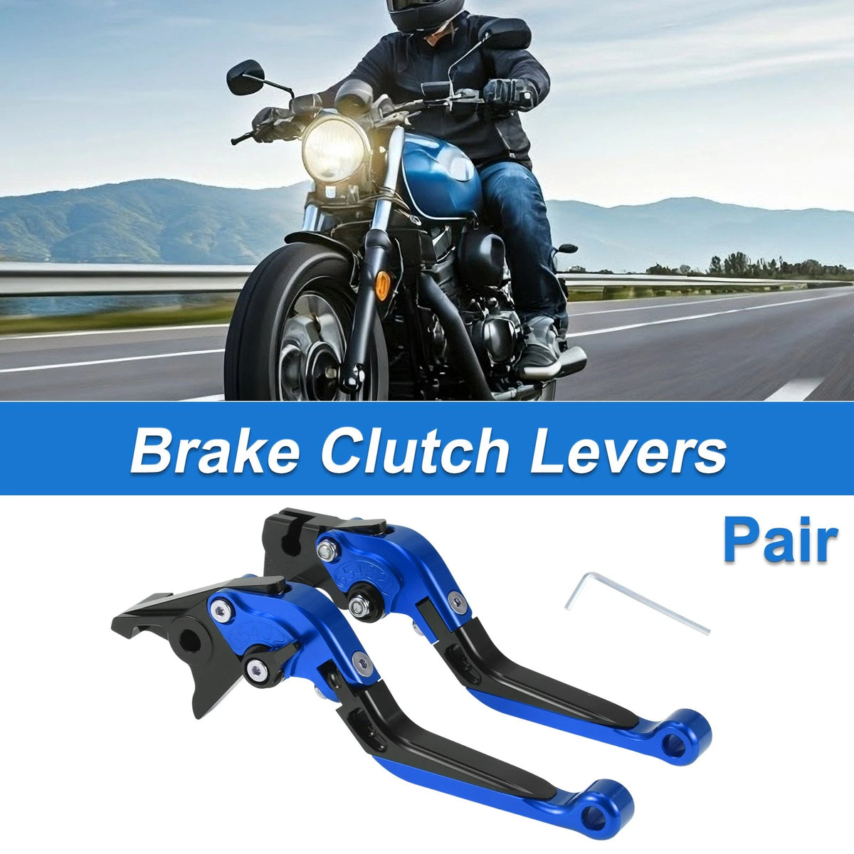 Adjustable Brake Clutch Levers for Yamaha YZF R1 (2002–2003) Blue Black