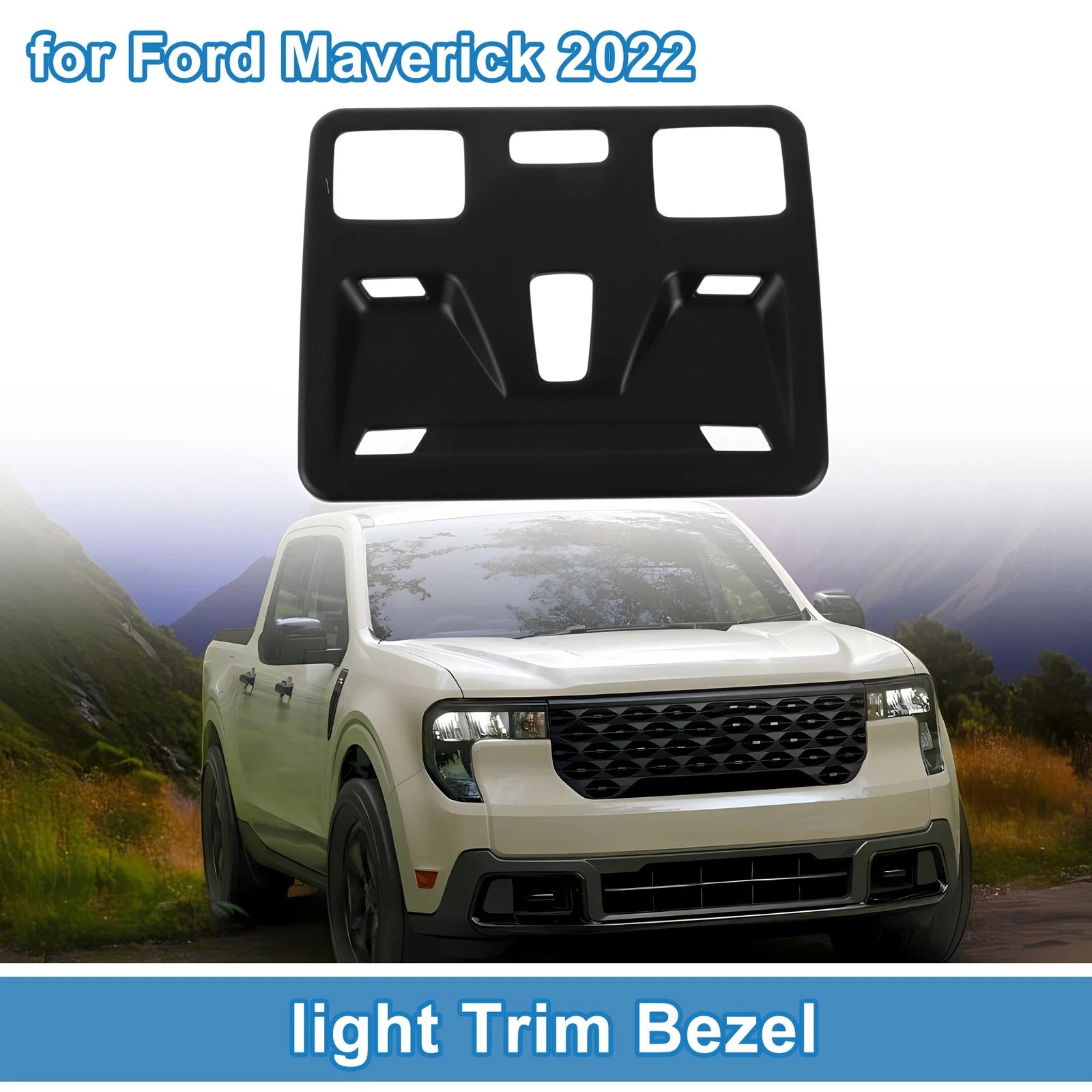 Front Row Headlight Trim Bezel for Ford Maverick (2022) Black
