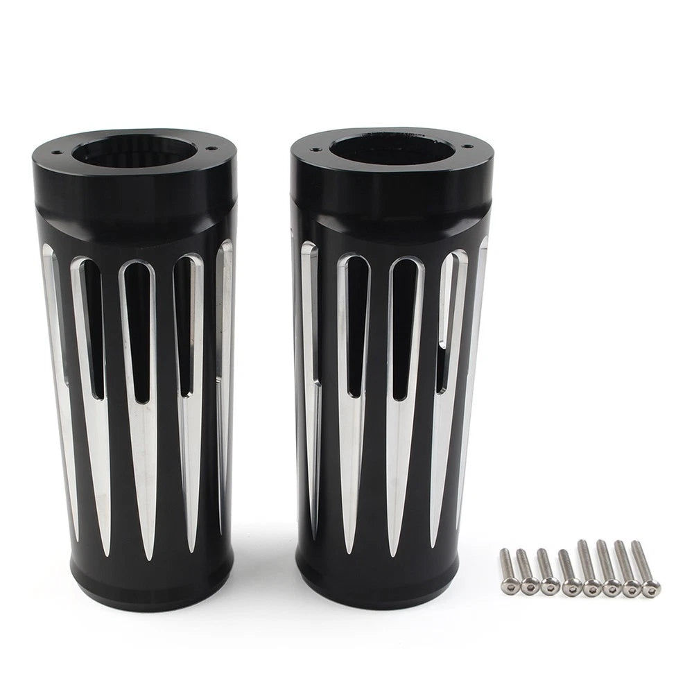 2" CNC Fork Boots Cover for Harley Touring (1984–2013) Pair Black