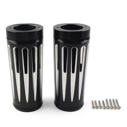 2" CNC Fork Boots Cover for Harley Touring (1984–2013) Pair Black