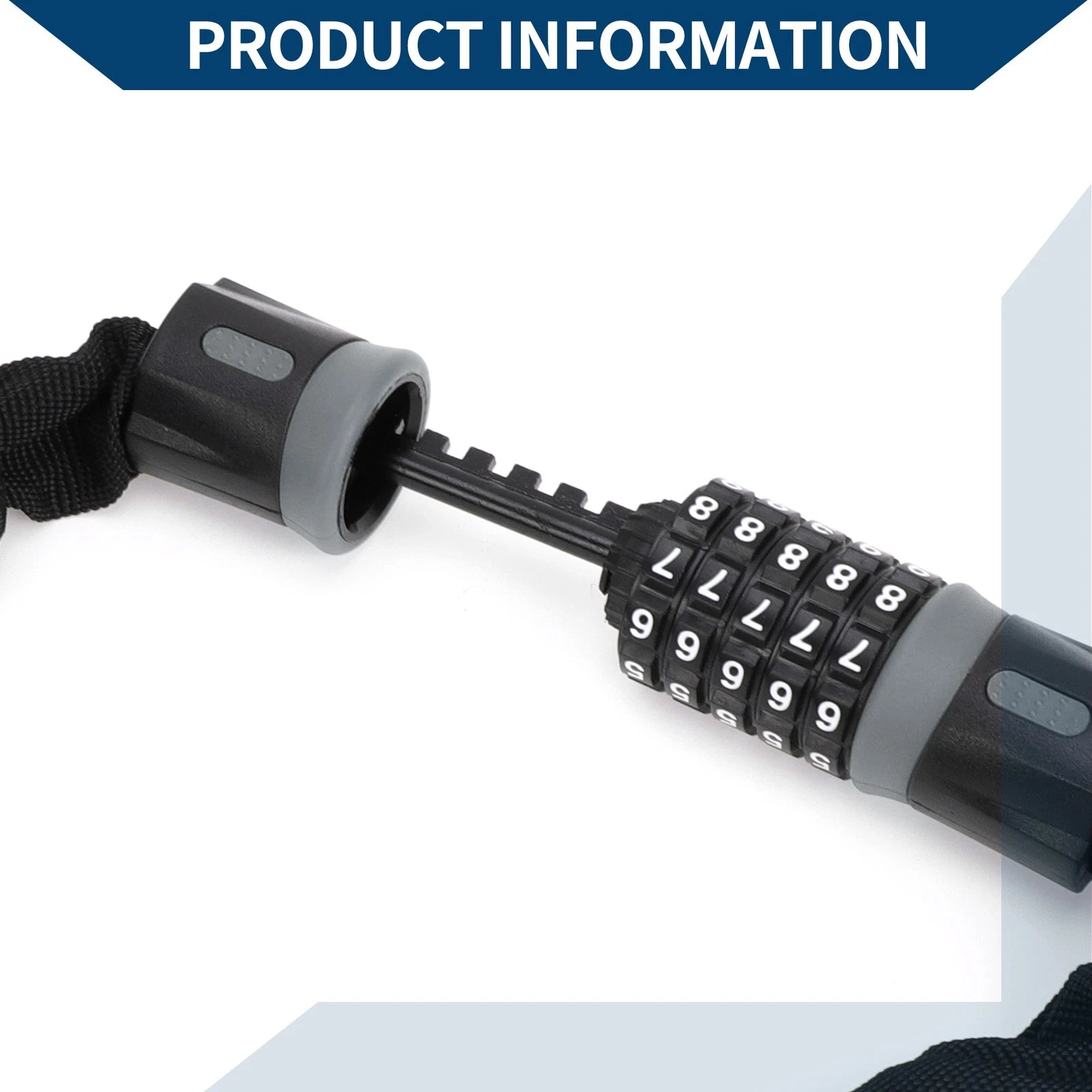 Combination Security Chain Padlock Resettable 5 Digit for Bike (120cm) (2017–2025)