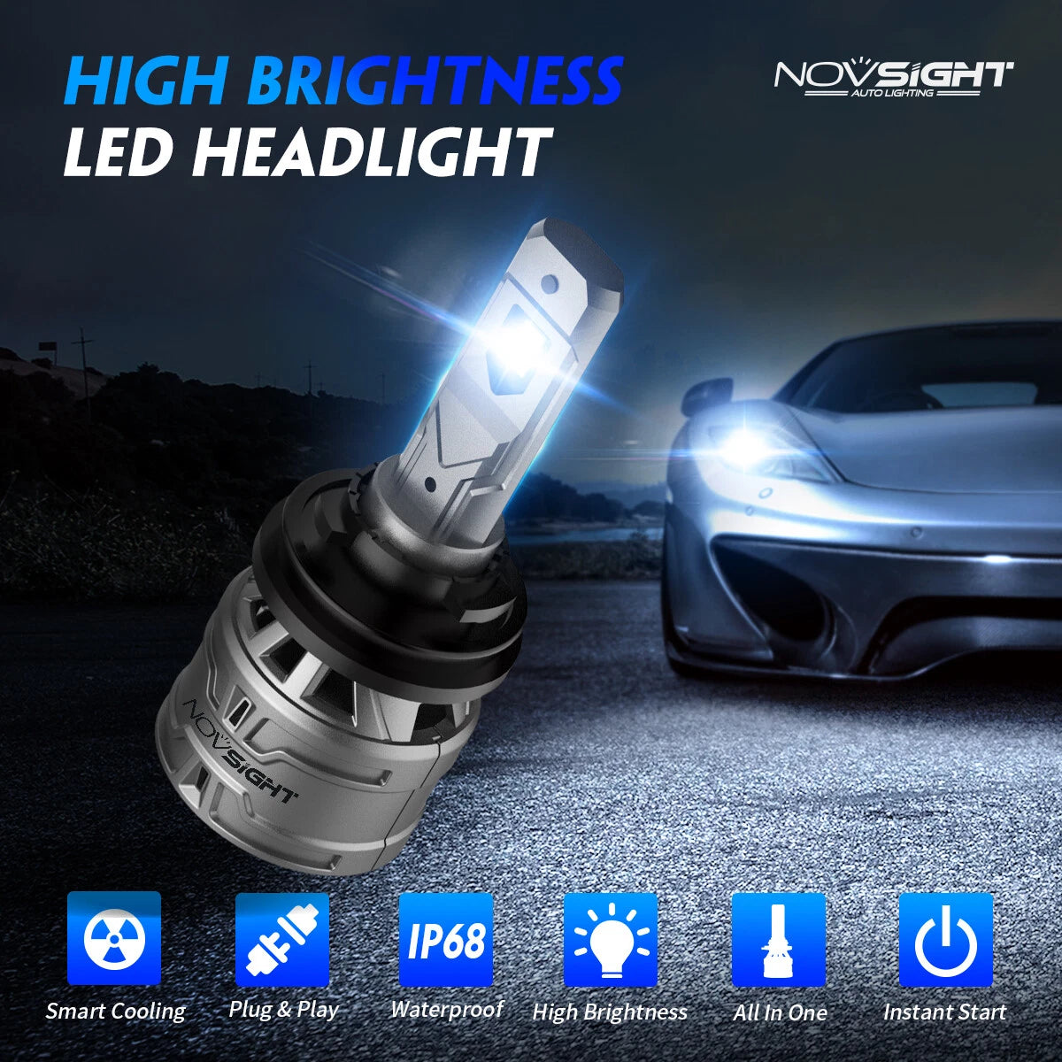 2X H11 H8 H9 LED Headlight Bulb Conversion Kit for