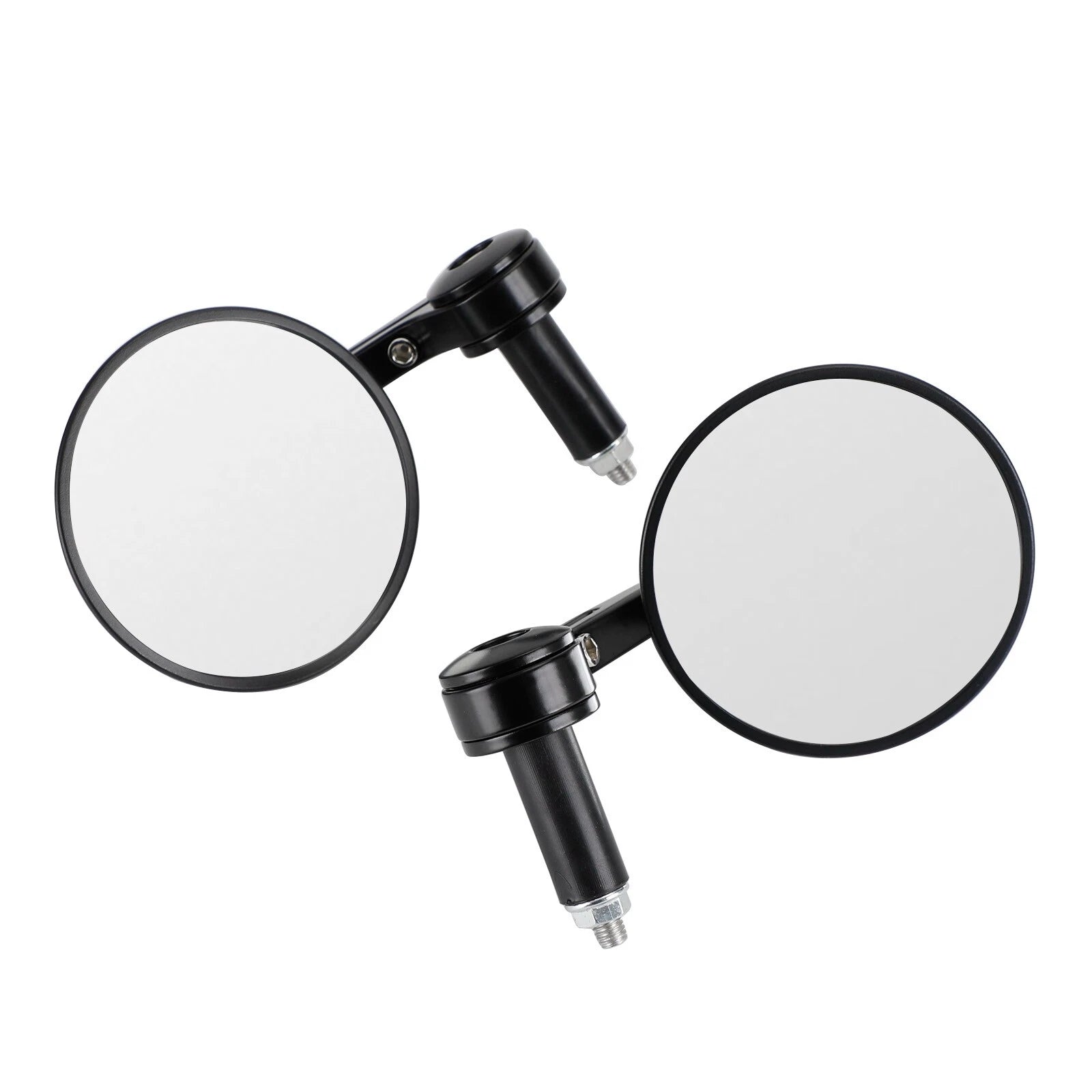 Handlebar End Mirrors for Custom Motorcycles (22mm 7/8") - Anti Glare Black Billet